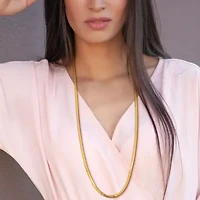 2.8MM Herringbone Necklace Yellow Plated Sterling Silver