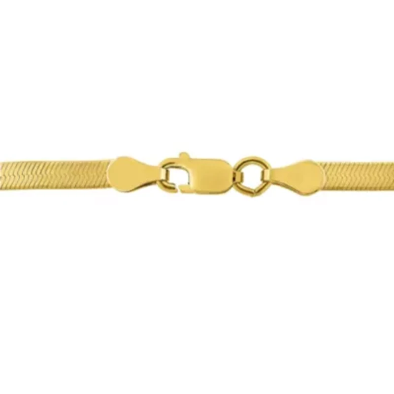 3.3MM Herringbone Necklace Yellow Plated Sterling Silver
