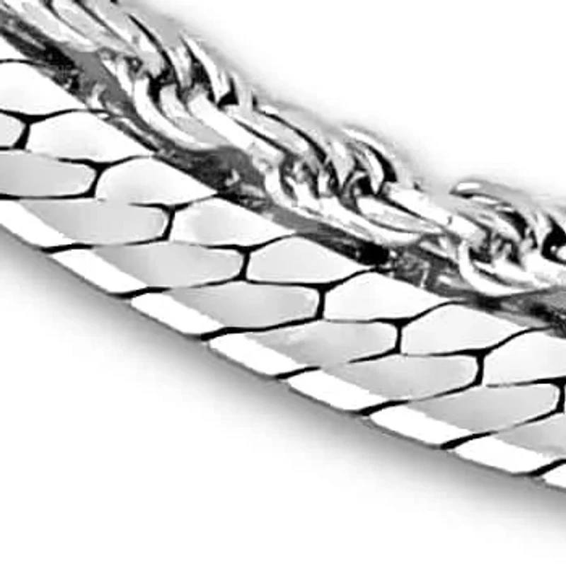 4.5MM Double Strand Herringbone & Rope Chain Bracelet