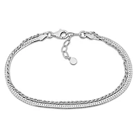 4.5MM Double Strand Herringbone & Rope Chain Bracelet
