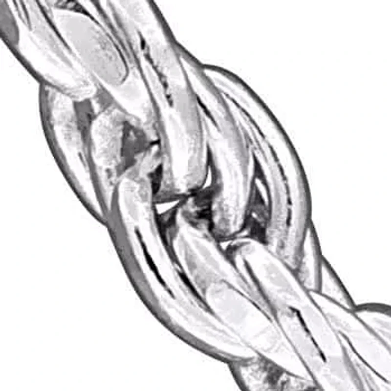 1.8MM Diamond Cut Rope Chain Necklace Sterling Silver