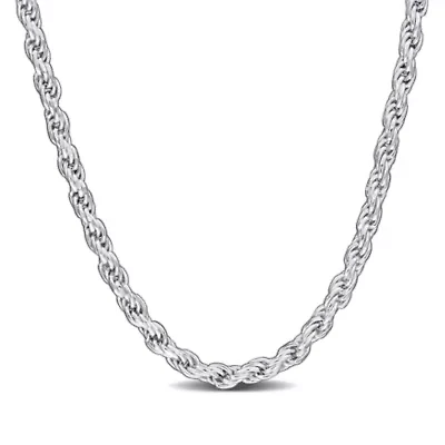 1.8MM Diamond Cut Rope Chain Necklace Sterling Silver