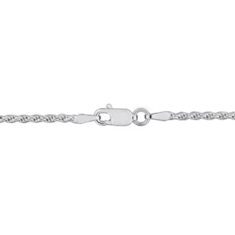 1.8MM Diamond Cut Rope Chain Necklace Sterling Silver