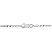 1.8MM Diamond Cut Rope Chain Necklace Sterling Silver