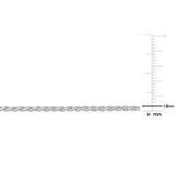 1.8MM Diamond Cut Rope Chain Necklace Sterling Silver