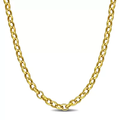 2.1MM Rolo Chain Necklace Yellow Plated Sterling Silver