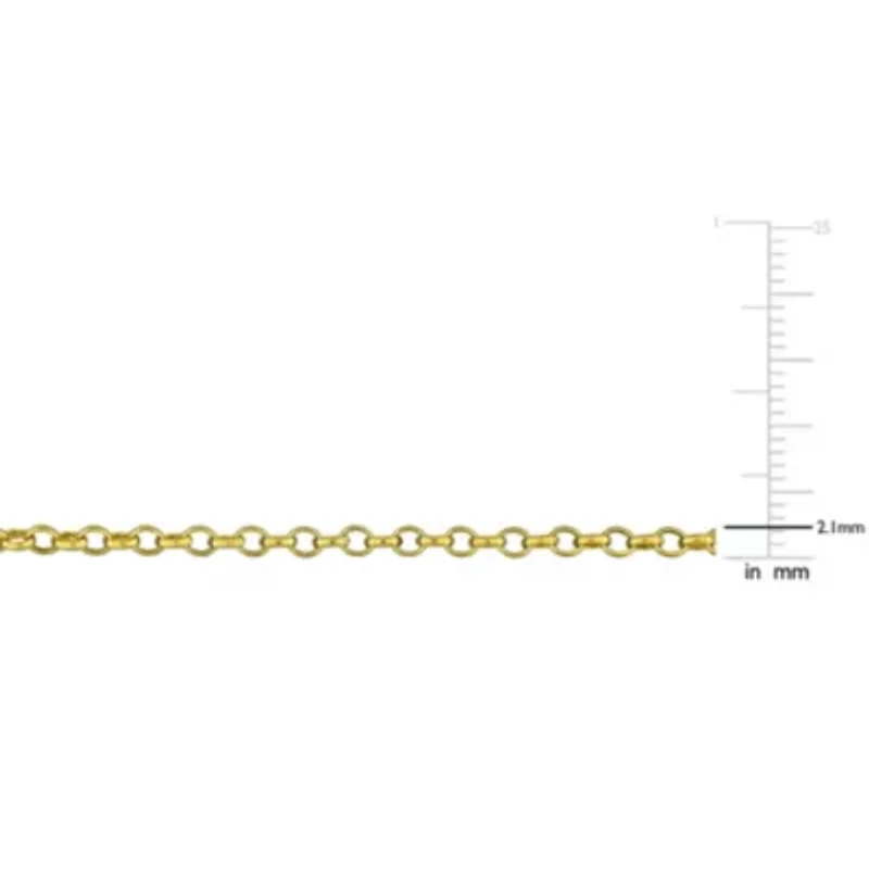 2.1MM Rolo Chain Necklace Yellow Plated Sterling Silver