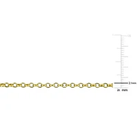 2.1MM Rolo Chain Necklace Yellow Plated Sterling Silver