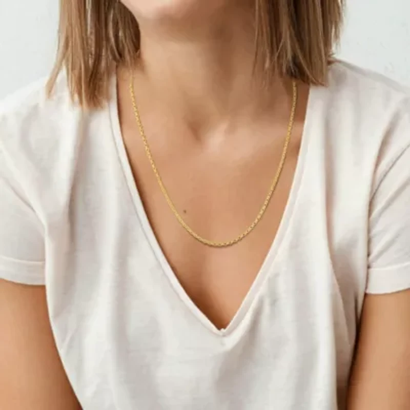 2.1MM Rolo Chain Necklace Yellow Plated Sterling Silver