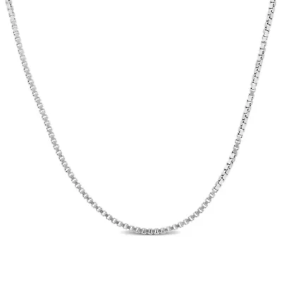 0.65MM Box Link Necklace Sterling Silver