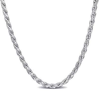1.7MM Diamond Cut Rope Chain Necklace Sterling Silver