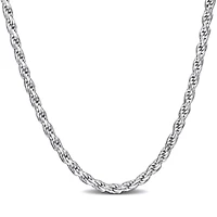 1.7MM Diamond Cut Rope Chain Necklace Sterling Silver