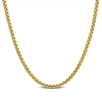 1.1MM Box Link Necklace Yellow Plated Sterling Silver