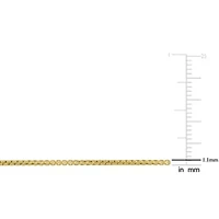 1.1MM Box Link Necklace Yellow Plated Sterling Silver