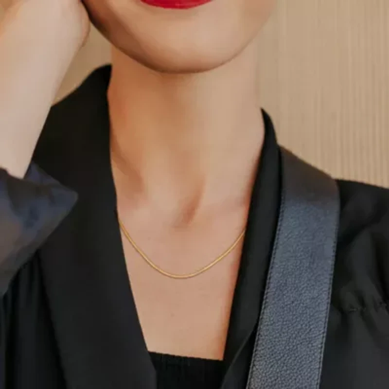 1.1MM Box Link Necklace Yellow Plated Sterling Silver