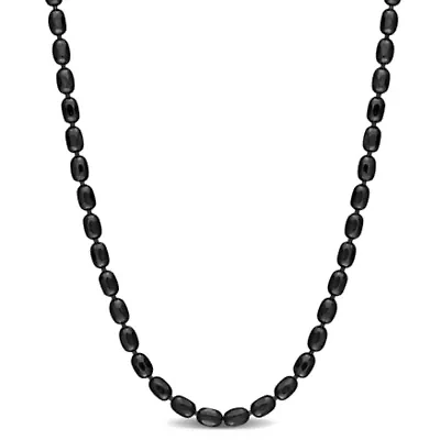1.8mm Oval Diamond Cut Necklace Black Rhodium Plated Sterling Silver