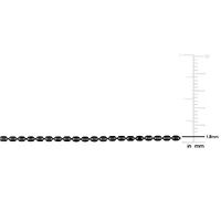 1.8mm Oval Diamond Cut Necklace Black Rhodium Plated Sterling Silver