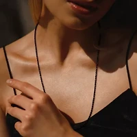 1.8mm Oval Diamond Cut Necklace Black Rhodium Plated Sterling Silver