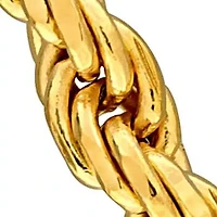 2.3MM Diamond Cut Rope Chain Necklace Yellow Plated Sterling Silver