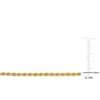 2.3MM Diamond Cut Rope Chain Necklace Yellow Plated Sterling Silver
