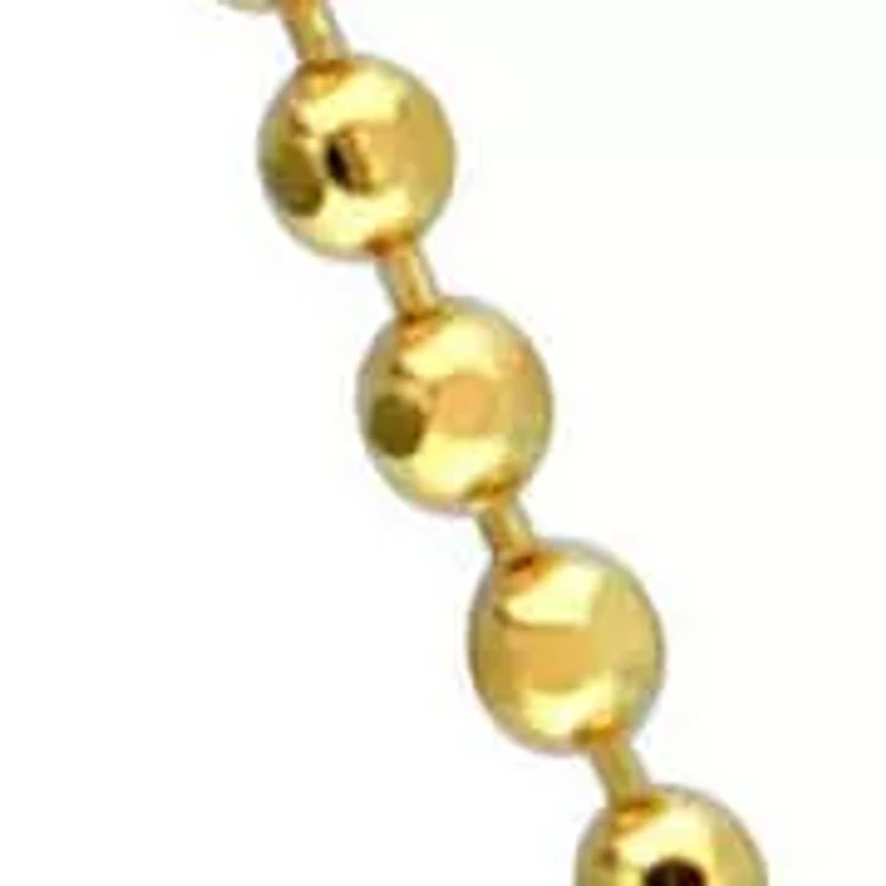 1MM Ball Chain Necklace, Anklet & Bracelet Set Yellow Plated Sterling Silver
