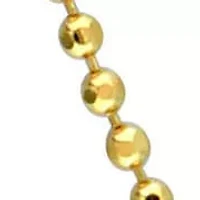 1MM Ball Chain Necklace, Anklet & Bracelet Set Yellow Plated Sterling Silver