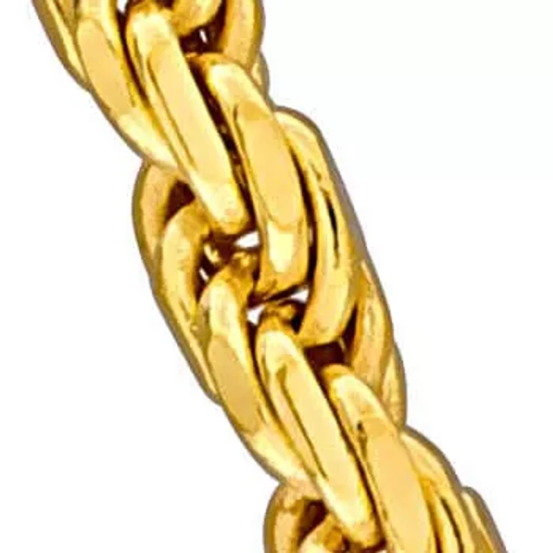 1.7MM Diamond Cut Rope Chain Necklace Yellow Plated Sterling Silver