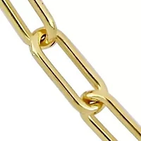 3.5MM Paperclip Chain Necklace & Anklet Set Yellow Plated Sterling Silver