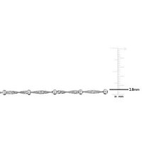 2.7MM Saturno Bead Station Singapore Chain Necklace Sterling Silver