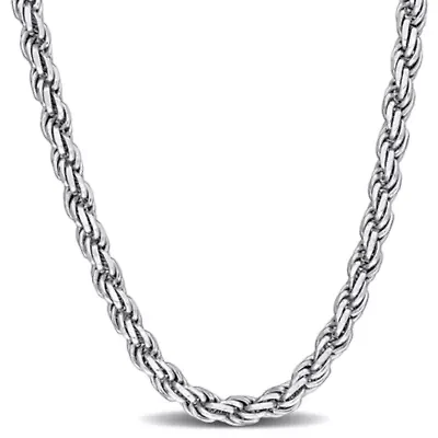 4MM Diamond Cut Rope Chain Necklace