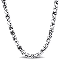 4MM Diamond Cut Rope Chain Necklace