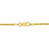 1.9MM Diamond Cut Rope Chain Necklace Yellow Plated Sterling Silver