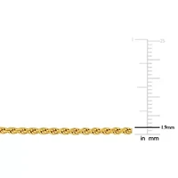 1.9MM Diamond Cut Rope Chain Necklace Yellow Plated Sterling Silver