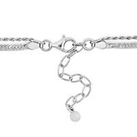 4.5MM Double Strand Herringbone & Rope Chain Necklace