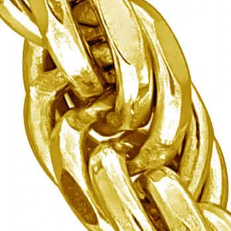 5MM Diamond Cut Rope Chain Necklace Yellow Plated Sterling Silver