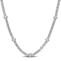 2.1MM Saturno Bead Curb Link Necklace Sterling Silver