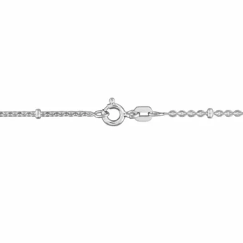 2.1MM Saturno Bead Curb Link Necklace Sterling Silver