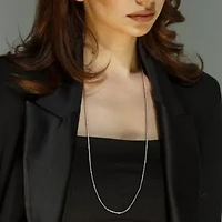 2.1MM Saturno Bead Curb Link Necklace Sterling Silver