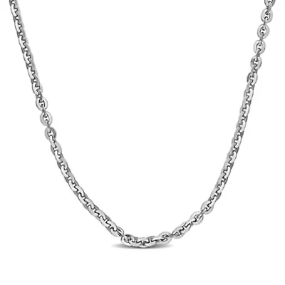 1.2MM Oval Cable Chain Necklace Sterling Silver