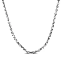 1.2MM Oval Cable Chain Necklace Sterling Silver