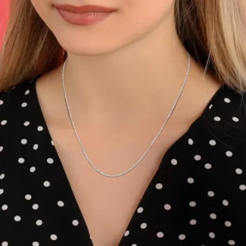 1.2MM Oval Cable Chain Necklace Sterling Silver