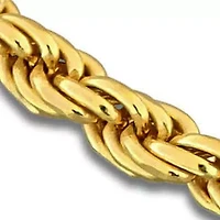 2.3MM Diamond Cut Rope Chain Bracelet Yellow Plated Sterling Silver