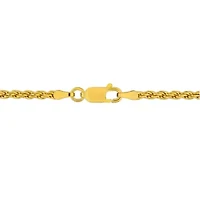 2.3MM Diamond Cut Rope Chain Bracelet Yellow Plated Sterling Silver