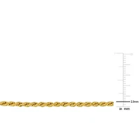 2.3MM Diamond Cut Rope Chain Bracelet Yellow Plated Sterling Silver