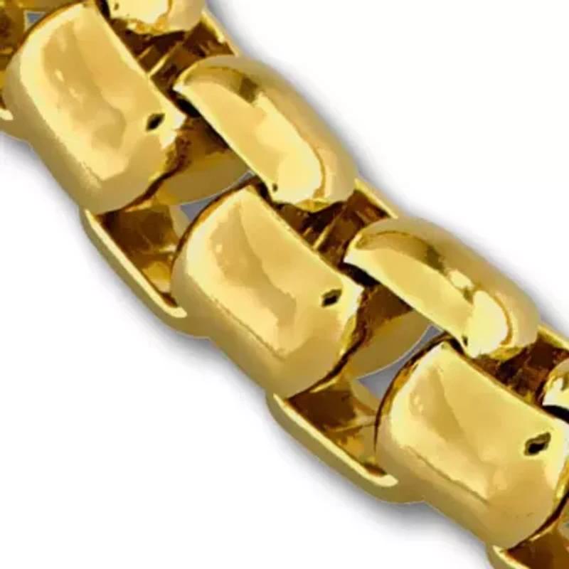 5.2MM Box Link Bracelet Yellow Plated Sterling Silver