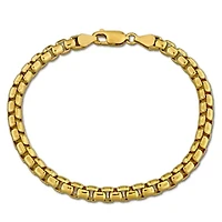 5.2MM Box Link Bracelet Yellow Plated Sterling Silver