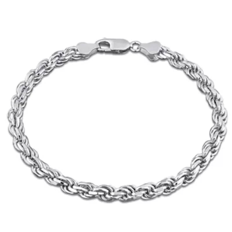 Diamond Cut Chain Bracelet Sterling Silver