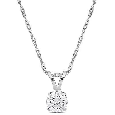 Lab Grown Diamond Solitaire Pendant with Chain