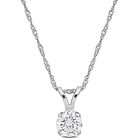 Lab Grown Diamond Solitaire Pendant with Chain