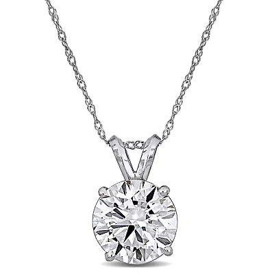 Lab Grown Diamond Solitaire Pendant with Chain